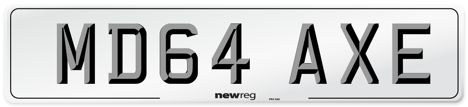 MD64 AXE Number Plate from New Reg